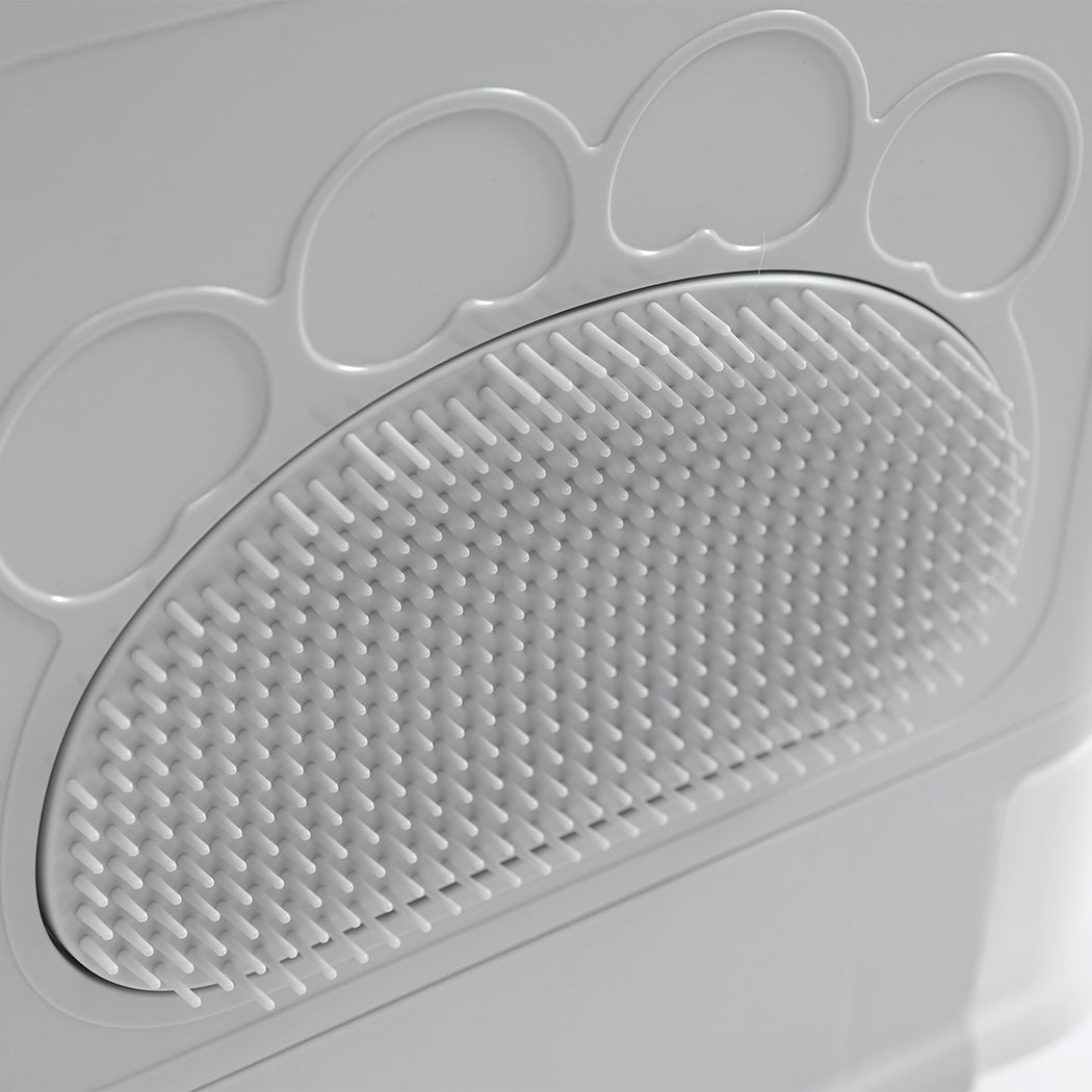 Foldable Cat Litter Box Tray Enclosed Grey