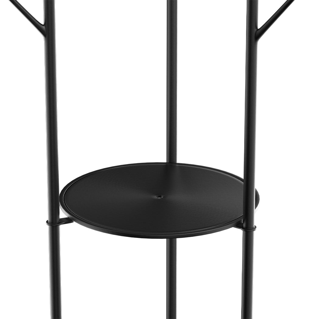 Compact Coat Rack Clothes Stand 8 Hook Organizer Black  Space-Saving, id4