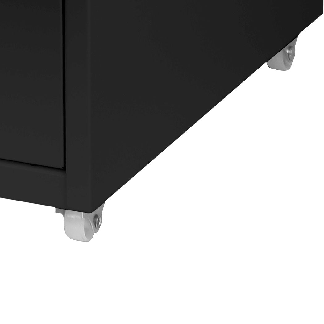 Stylish and Spacious: Black 8-Drawer Office Cabinet for Home Storage