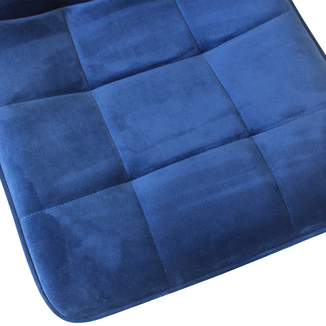 4x Dining Chairs Lounge Room Padded Seat PU Leather Grey/Blue
