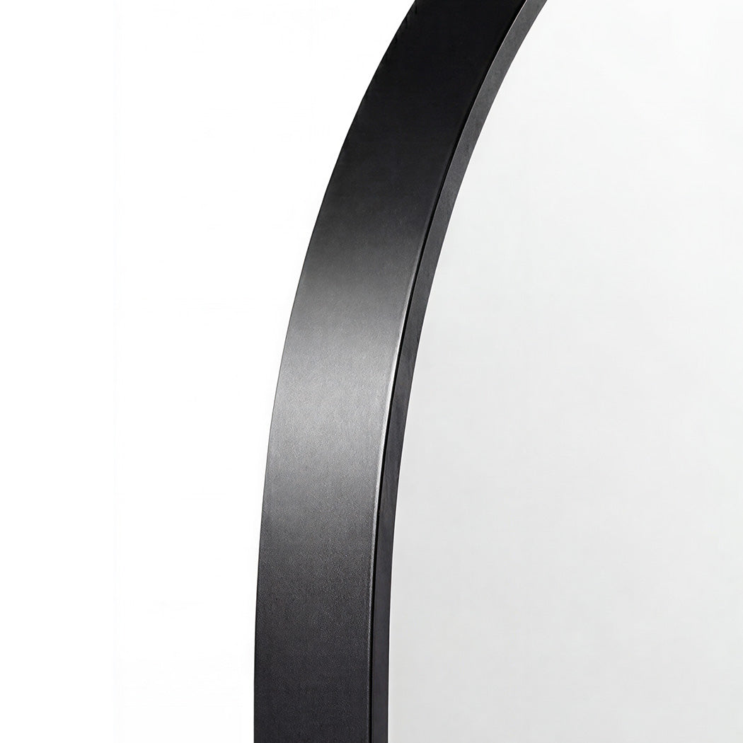 Oval Wall Mirror Black Frame 70x50cm | Simpledeals