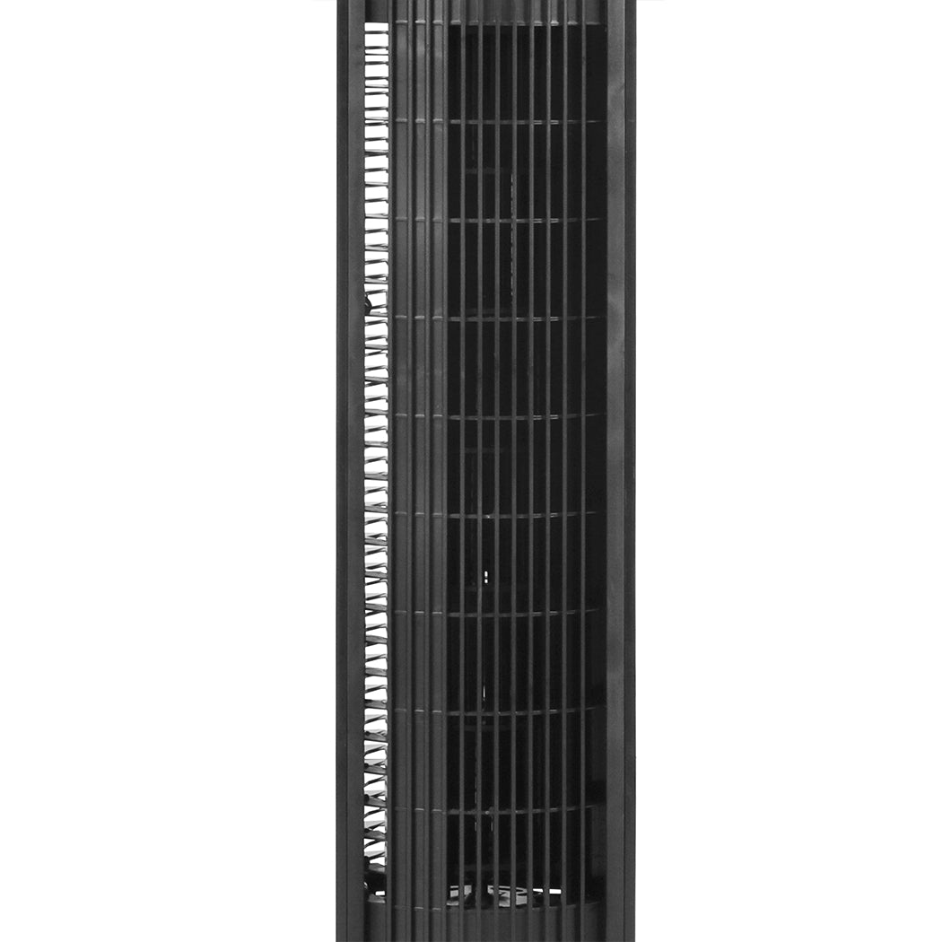 Portable Bladeless Tower Fan Black | Oscillating Remote Control Led