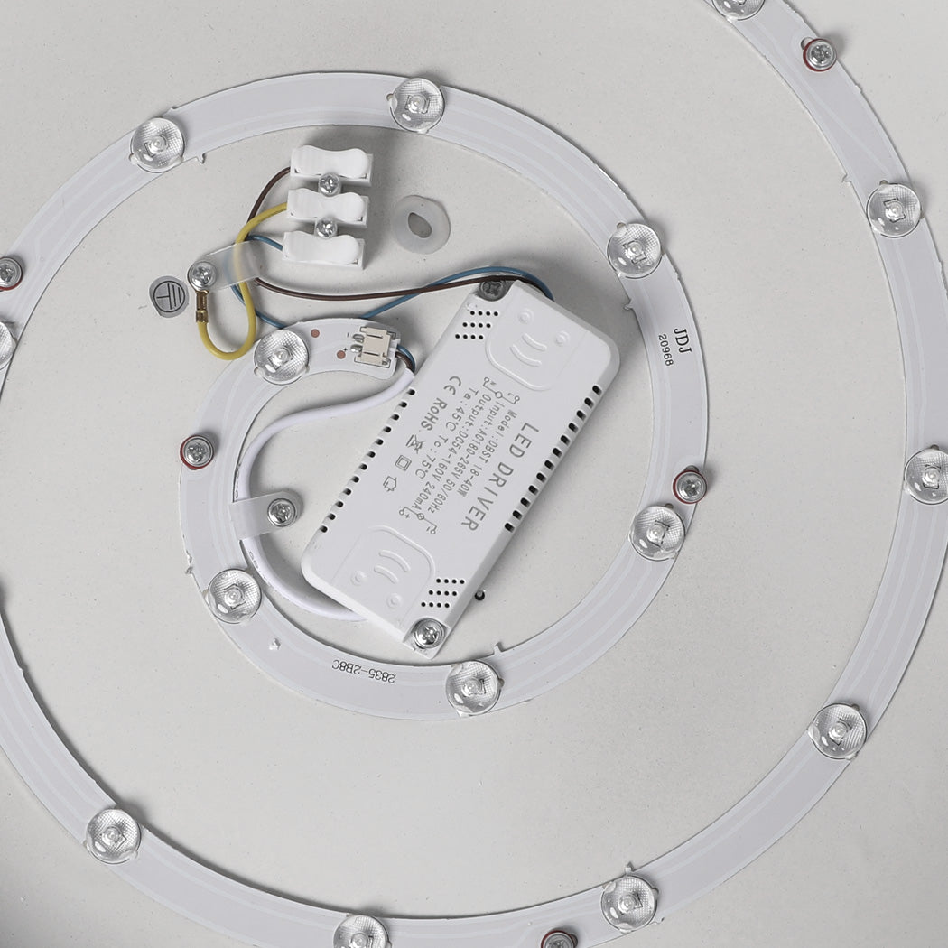 LED Ceiling Light 30W Round Panel Black Modern Flush Mount Lamp