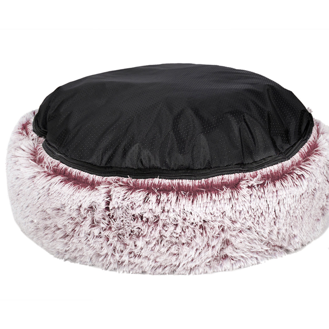 Pet Bed Cat Dog Donut Nest Calming L - Pink Large