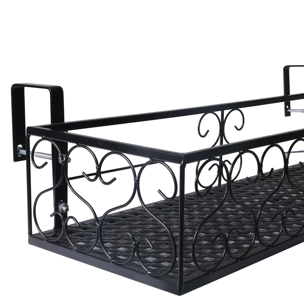 Plant Stand Outdoor Indoor Home Black Rectangle