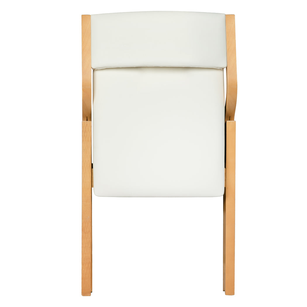 Stylish 4x Dining Chairs Foldable PU Beige  Sleek Modern Look, id15&16