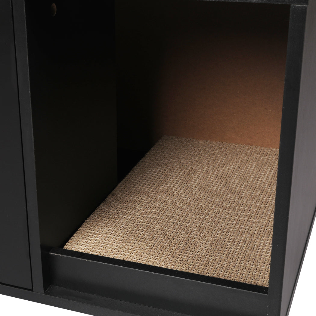 Enclosed Cat Litter Cabinet Box Black