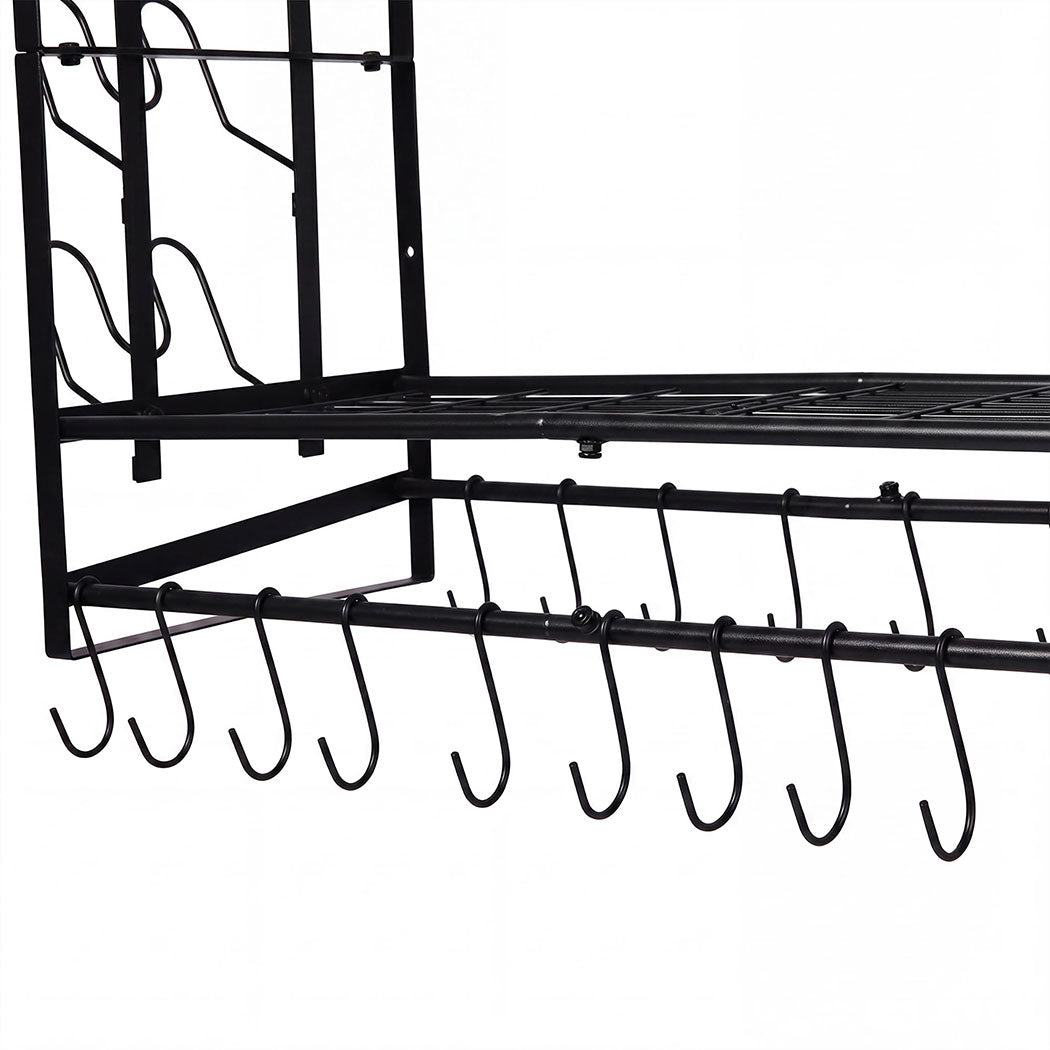 Wall Mounted Pot Rack 2 Tier 20 Hooks | Simpledeals