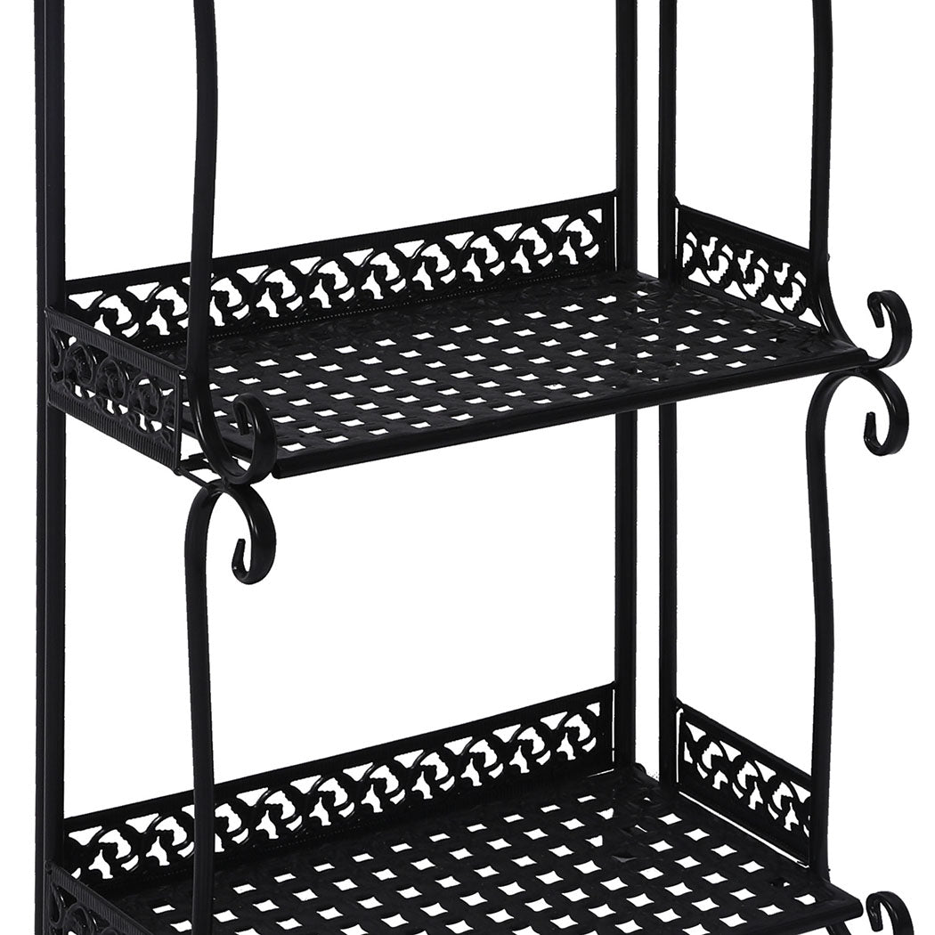 3-Tier Plant Stand Indoor & Outdoor Metal Flower Pot Display Rack