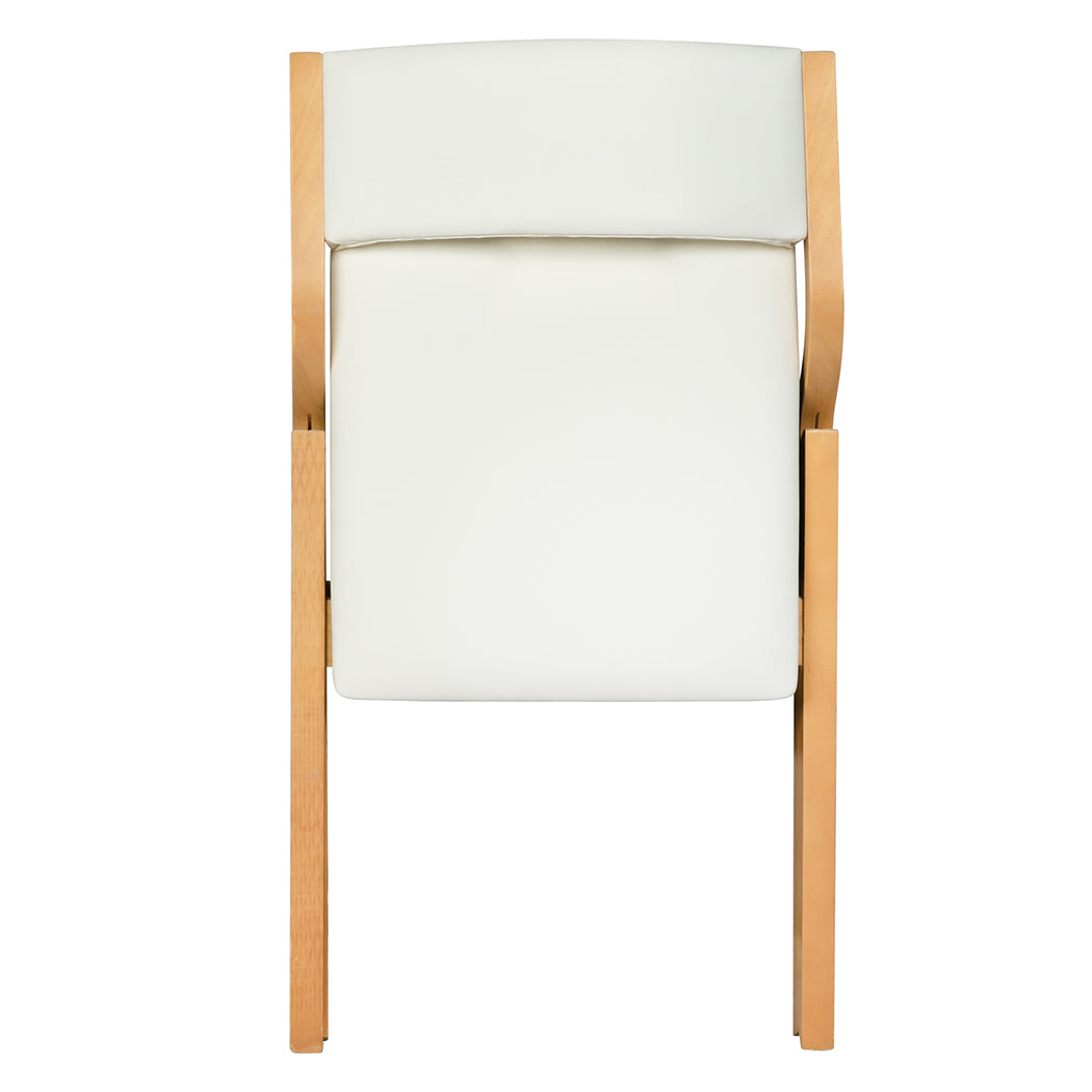 Premium 6x Dining Chairs Foldable PU Beige  Scandi Inspired Design