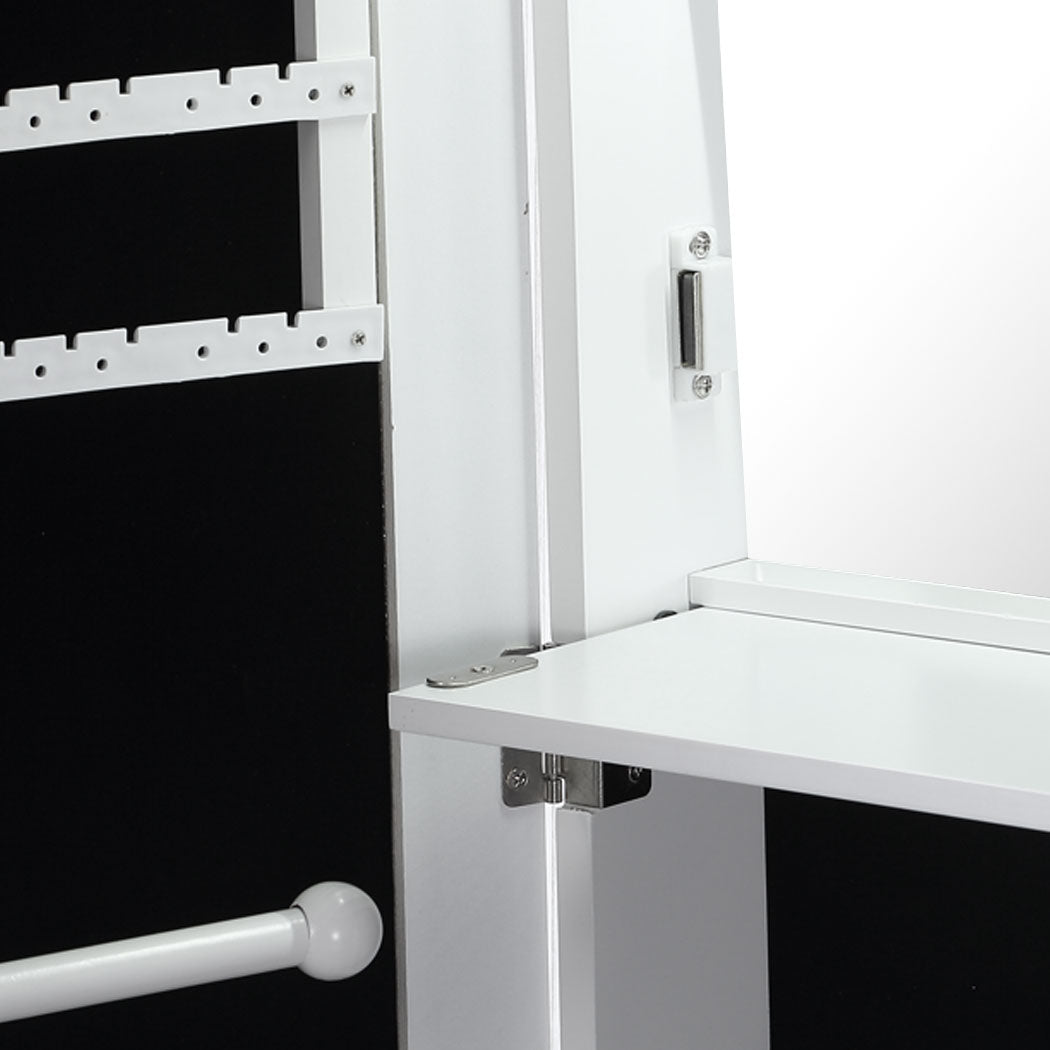 Mirrored Jewellery Cabinet Storage Organizer with Lock Stand