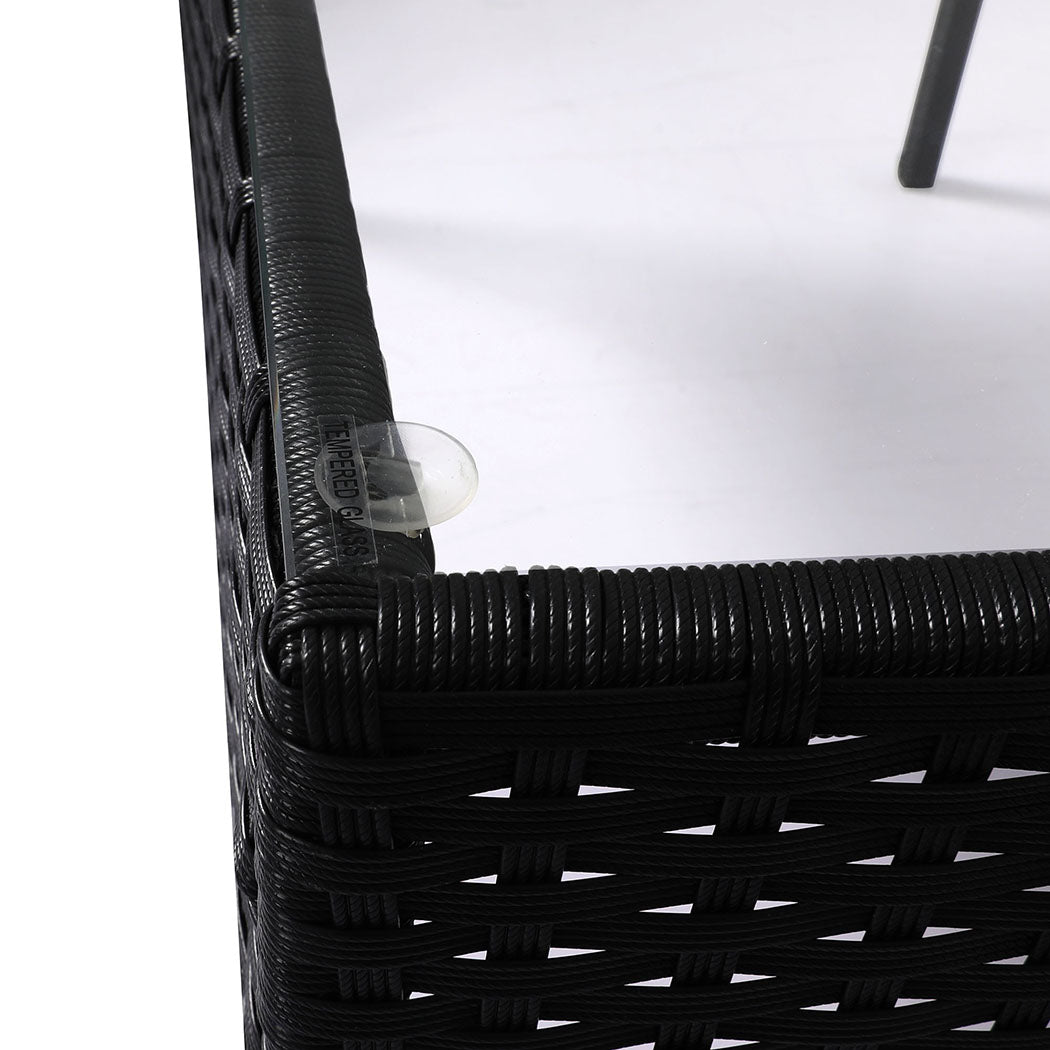 4 PCS Outdoor Furniture Setting Patio Garden Table Chairs Set Wicker Seat, SC11+SC12 id