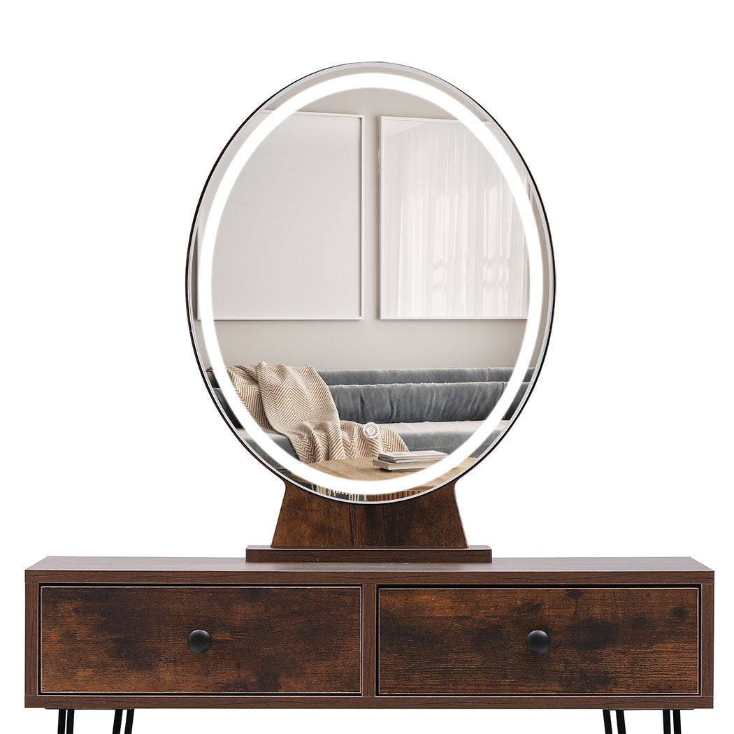 Premium Dressing Table LED Light Strip Brown  Durable Frame, id11&12