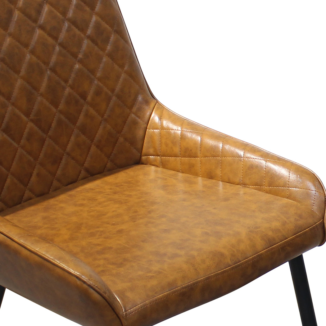 Compact Dining Chairs x 4 Padded Seat PU Faux Leather  High Back, id11&12
