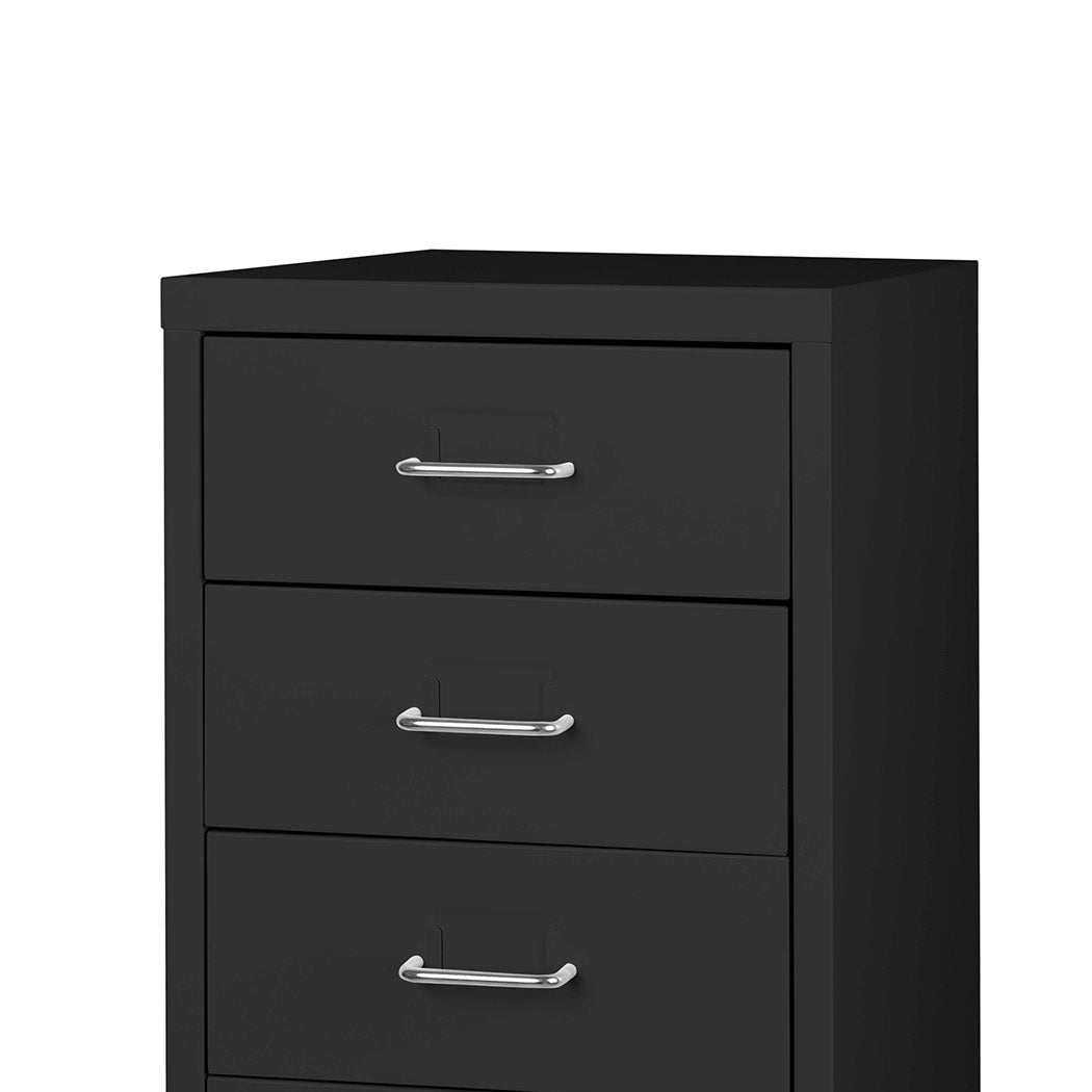 5 Drawer Storage Office Cabinet Black Office Filing Drawer Unit