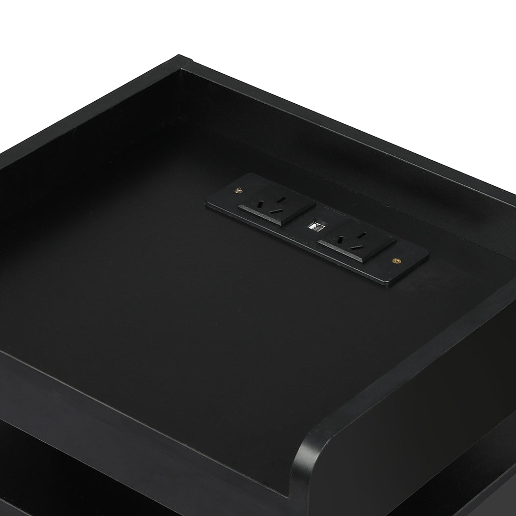 Black bedside table 34x33x33cm, view 6