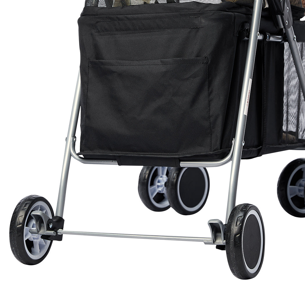 Large Pet Stroller Dog Cat Carrier Black