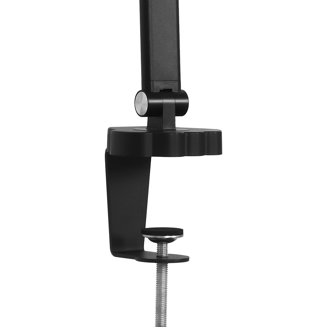 Ergonomic Double Head LED Desk Lamp Dimmable With Clamp  Wood Finish | id2&3