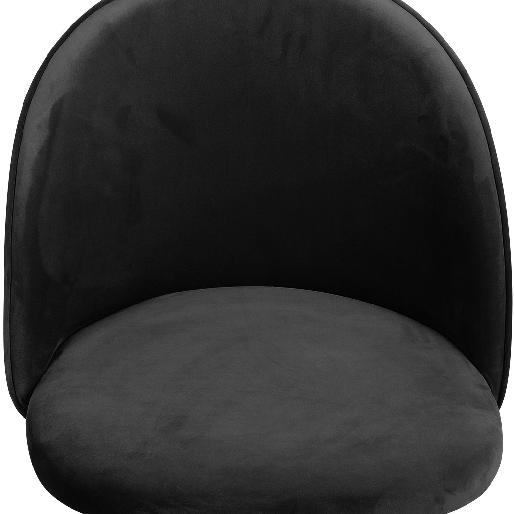 2x Dining Chairs Kitchen Cafe Lounge Chair-Velvet Black | id4