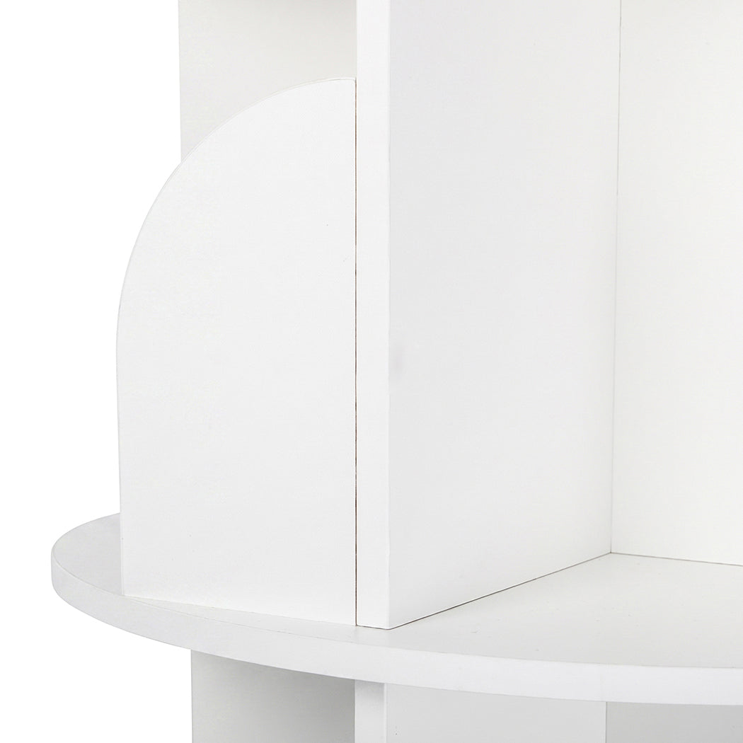 Rotating Bookshelf 4 Tier Storage 46x46x127cm