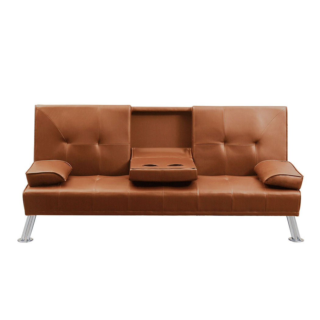 Sofa Bed Adjustable Recliner Brown