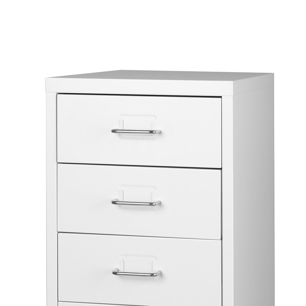 5-Drawer Office Cabinet Storage Chest White Desk Organizer