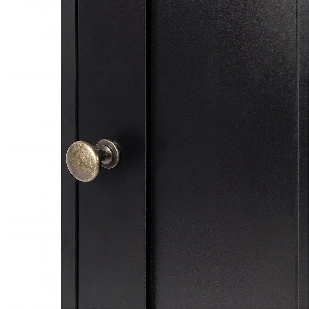 Slim Corner Bathroom Cabinet Storage 78.5cm Black | Simplede