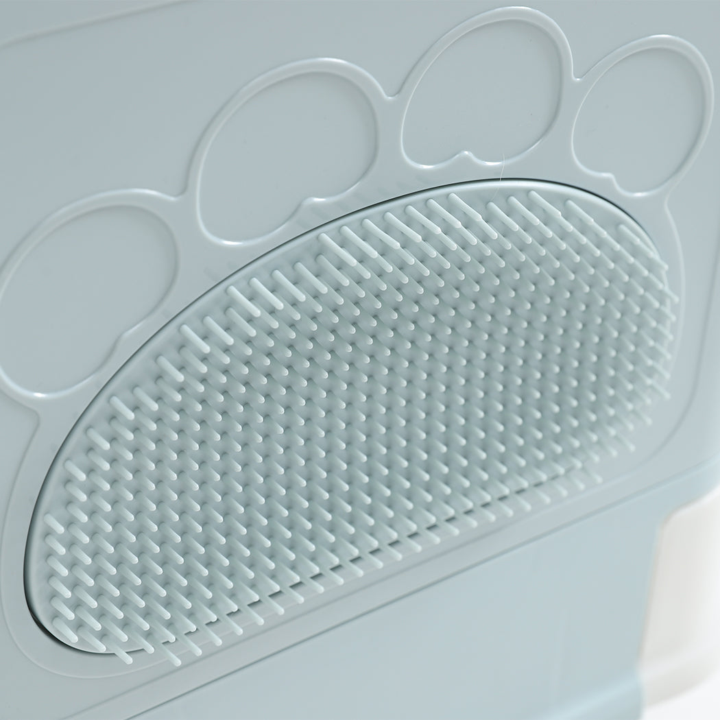 Foldable Cat Litter Box Tray Enclosed Blue