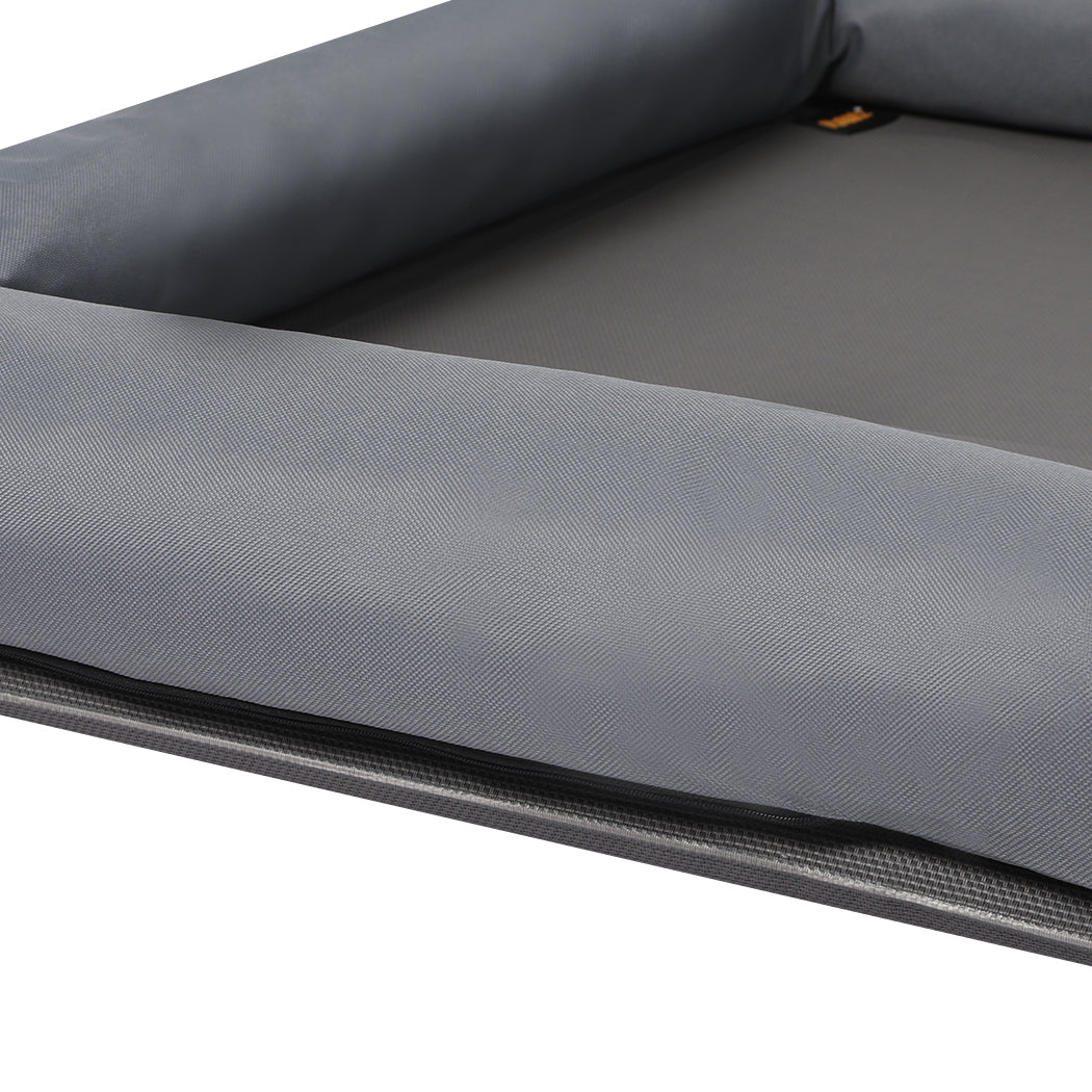 Large Pet Bed Grey Fabric 77x47x15cm