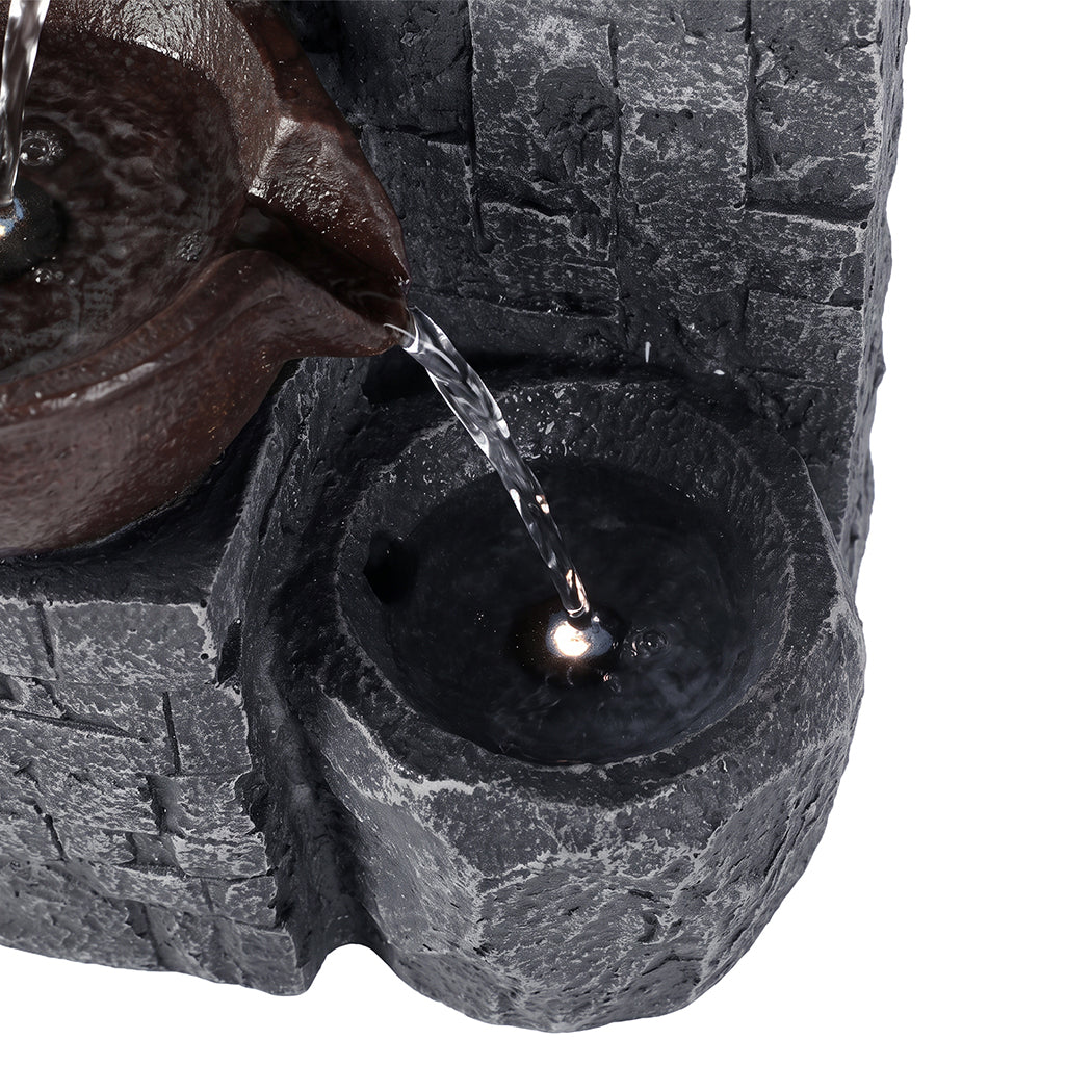 Water Fountain 4 Tier Grey 25x23x49cm