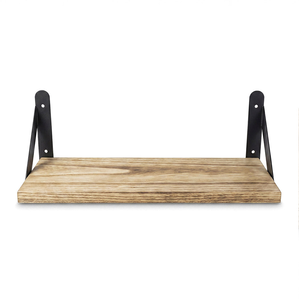Floating Wall Shelves Rustic Wood 4pc Set | Simpledeals