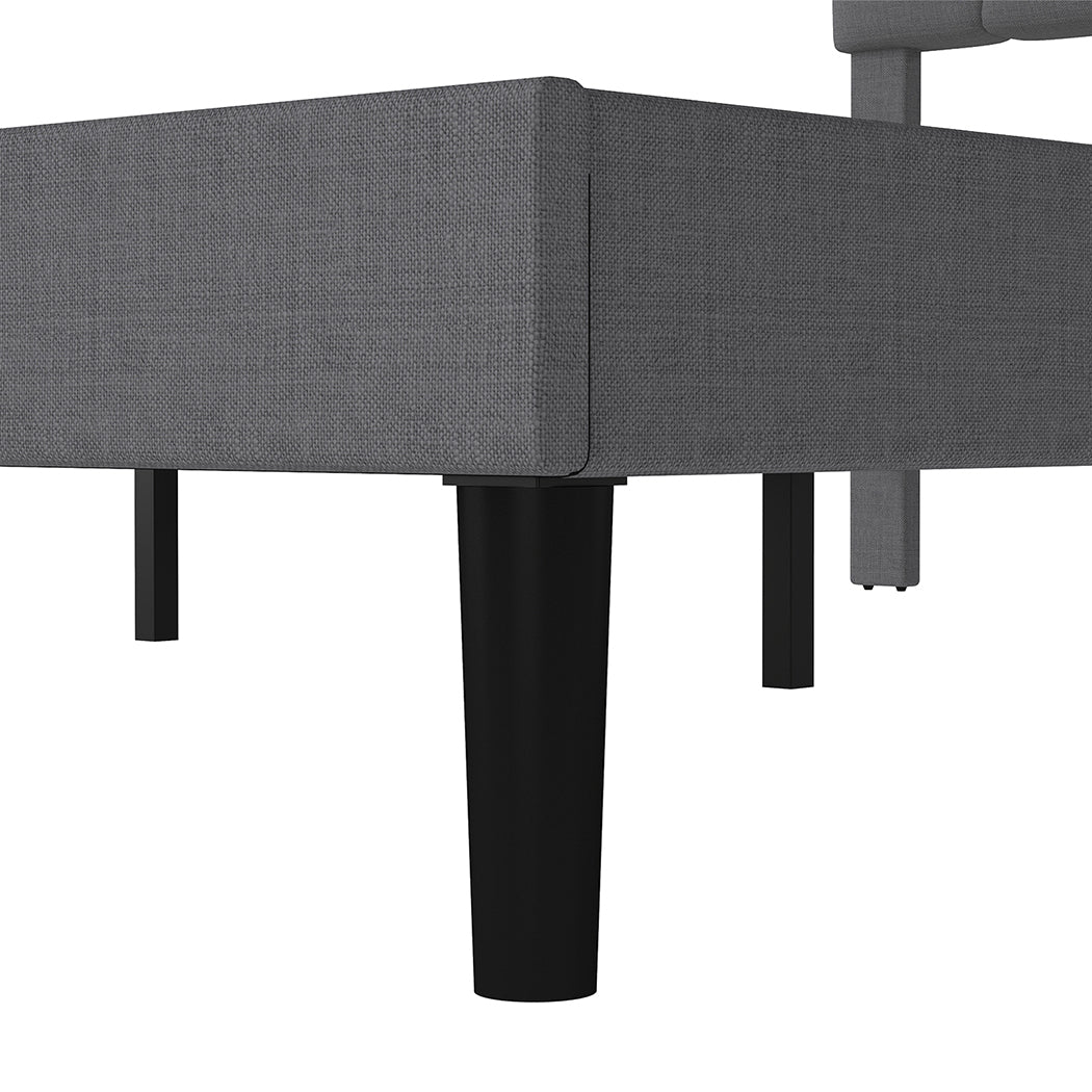 Grey Upholstered Bed Frame Queen 203.5x155x103cm