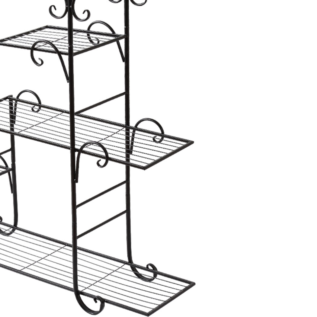 Plant Stand Outdoor Indoor Metal - Black