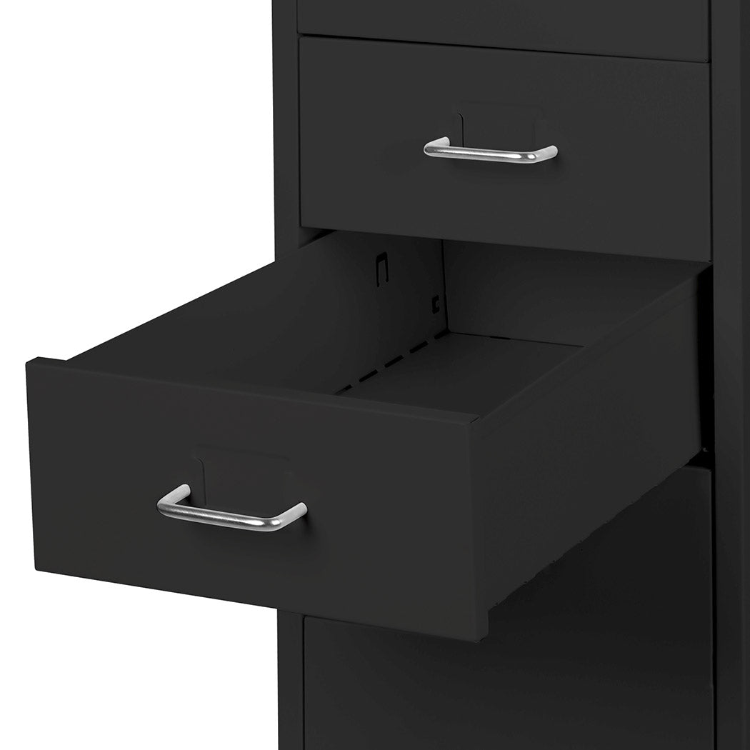 5 Drawer Storage Office Cabinet Black Office Filing Drawer Unit