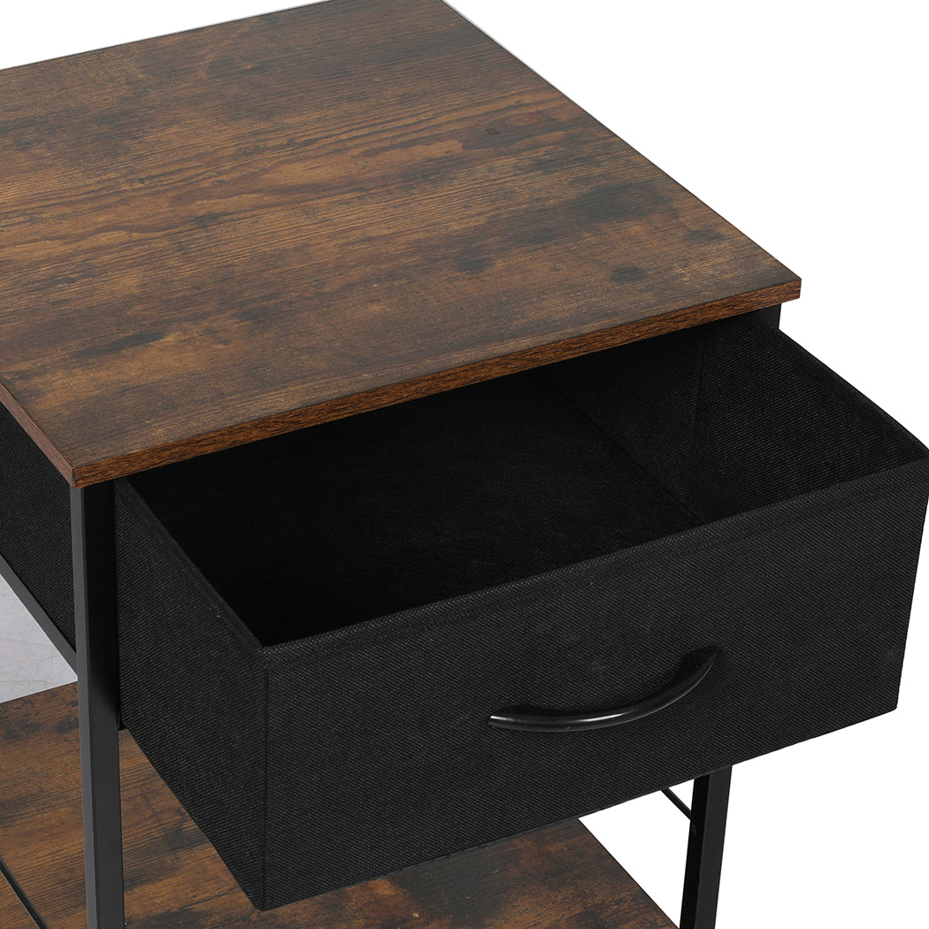 Modern Bedside Table with Storage Drawer Compact End Table Nightstand