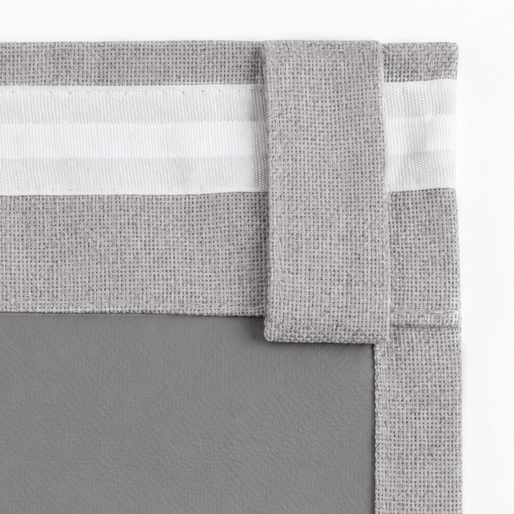 Blackout Curtains Thermal Linen 2 Panels Grey | Simpledeals