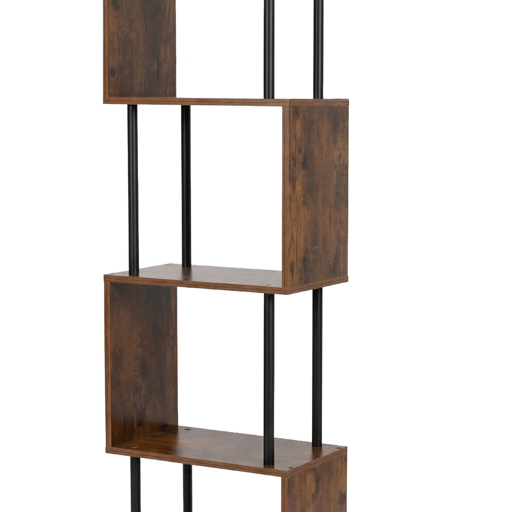Wooden Bookshelf 5 Tier Storage 38x24x126cm