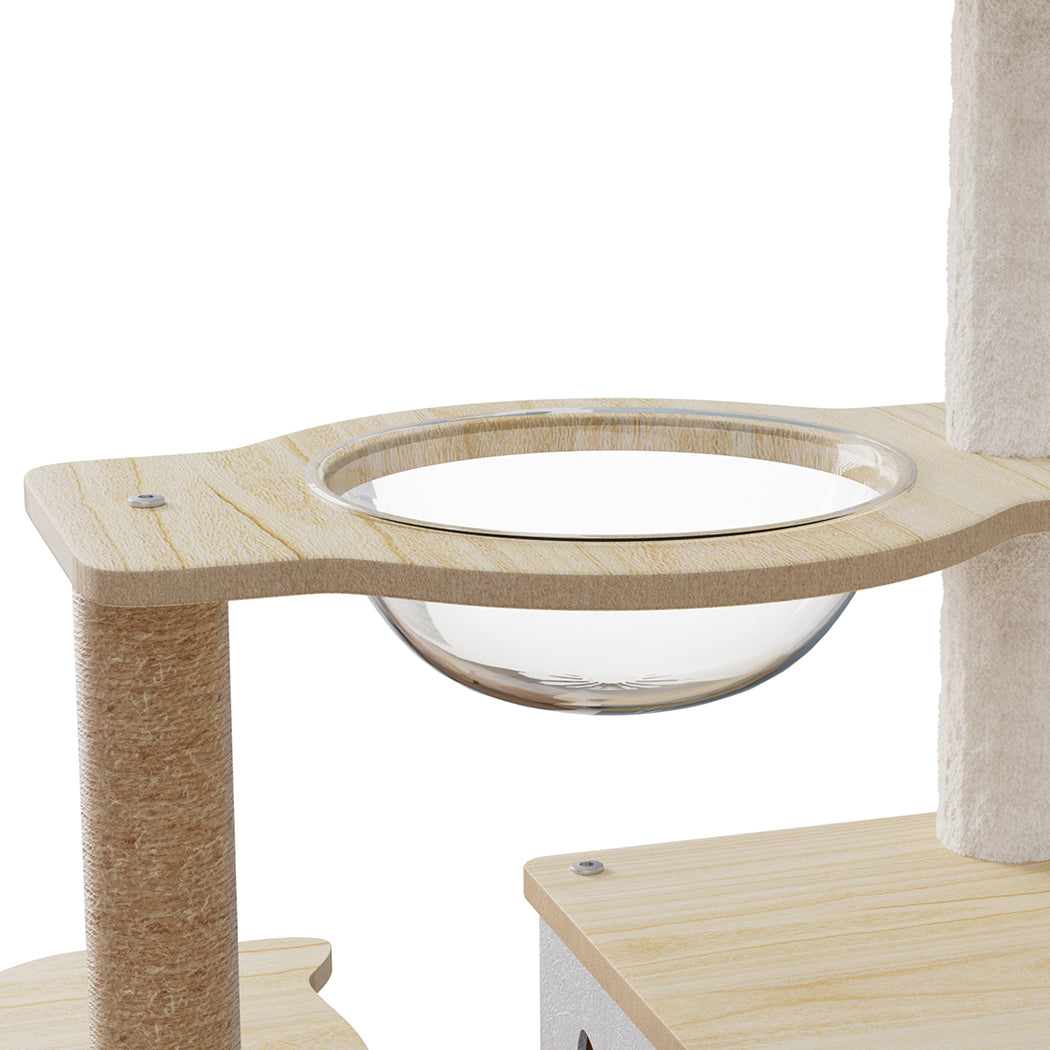 Cat Tree Tower Beige 50x40x120cm