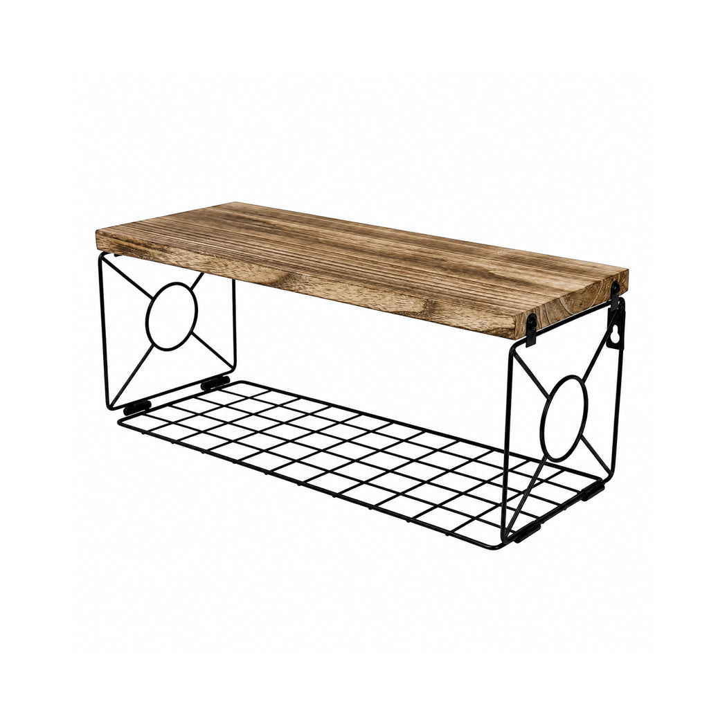 Floating Wall Shelves Set 3pc Basket Storage | Simpledeals