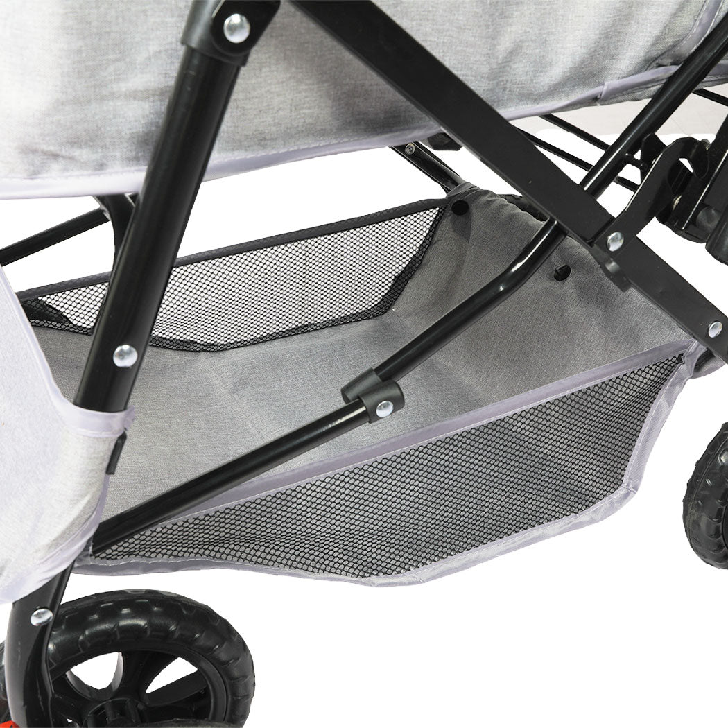 Pet Stroller Pram Dog Carrier Trailer Grey