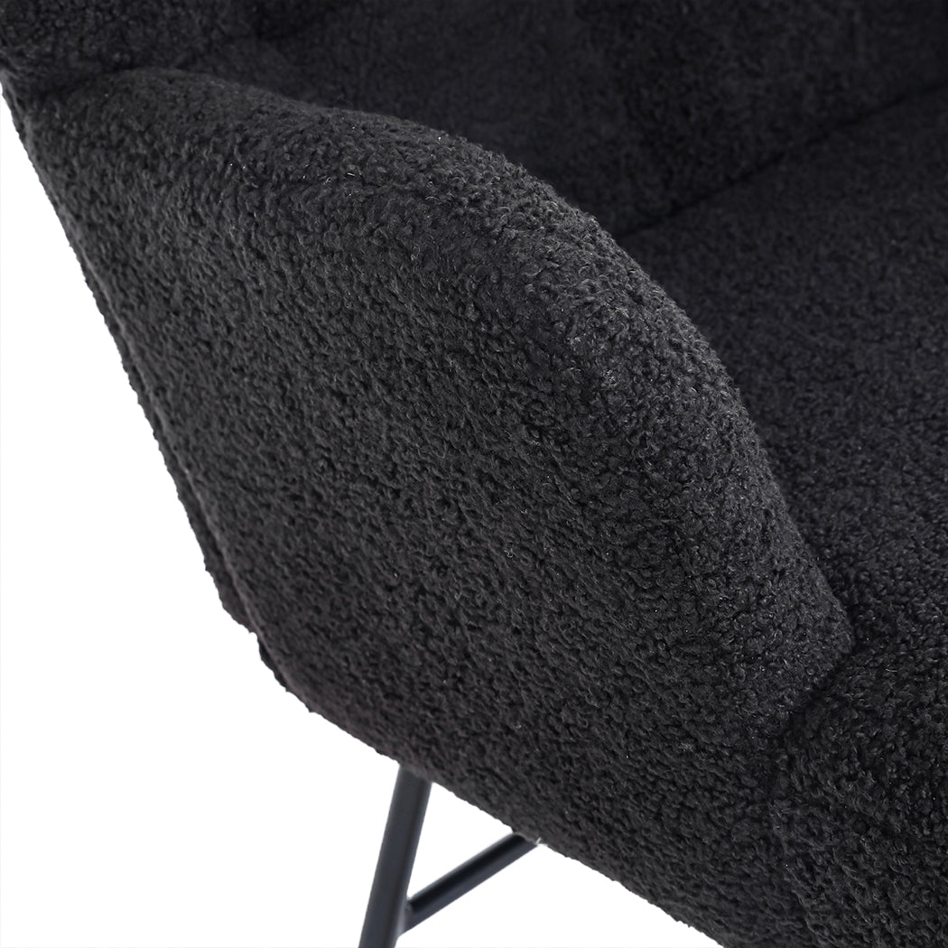 Grey Fleece Rocking Chair 67x86x95cm