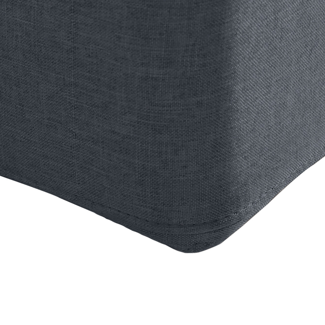 Fabric Bed Frame Queen Tufted Upholstered Dark Grey Bedroom Furniture