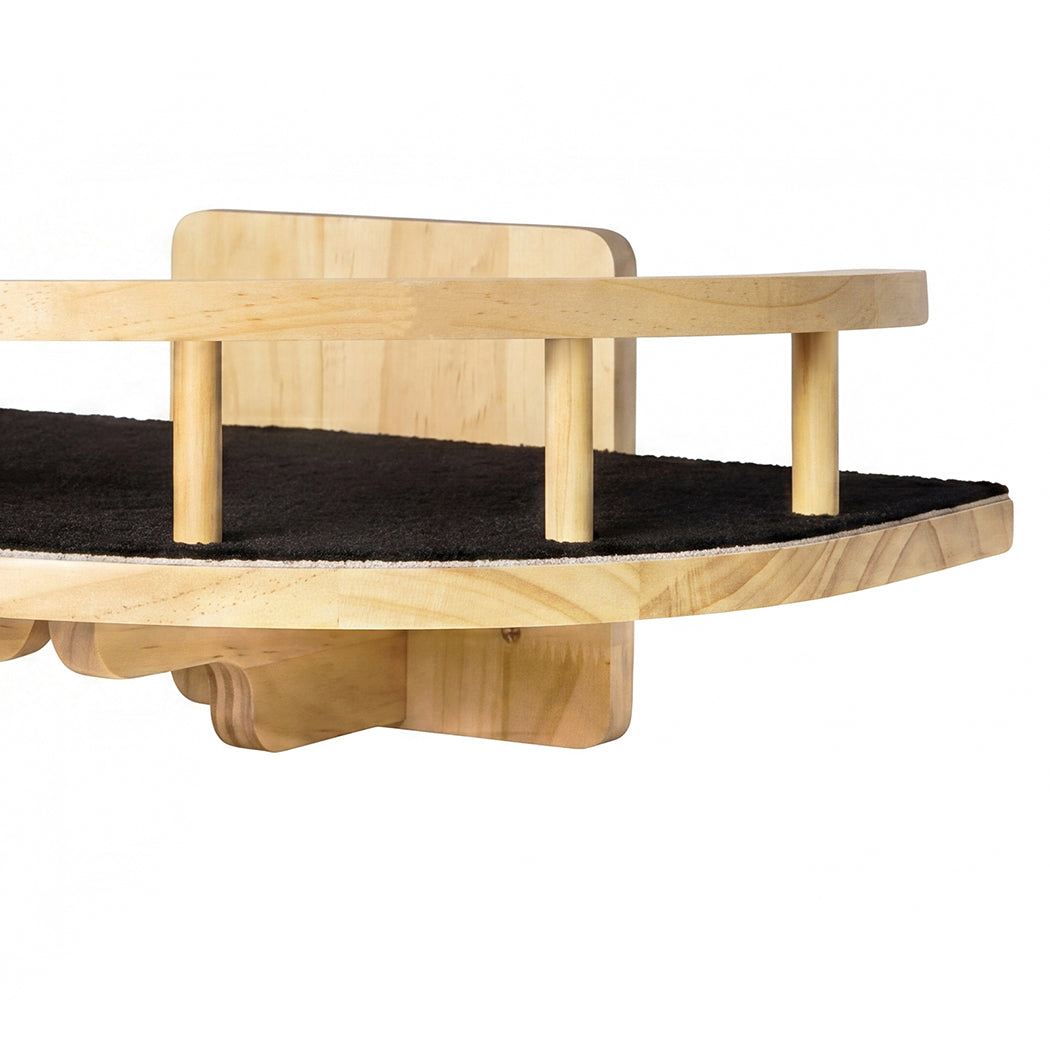 Corner Cat Shelf Natural Wood 22.5x19.3x1.8cm