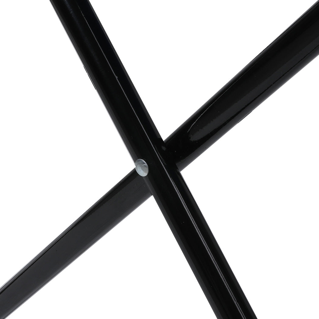 2Pcs Camping Chairs Folding Arm Black