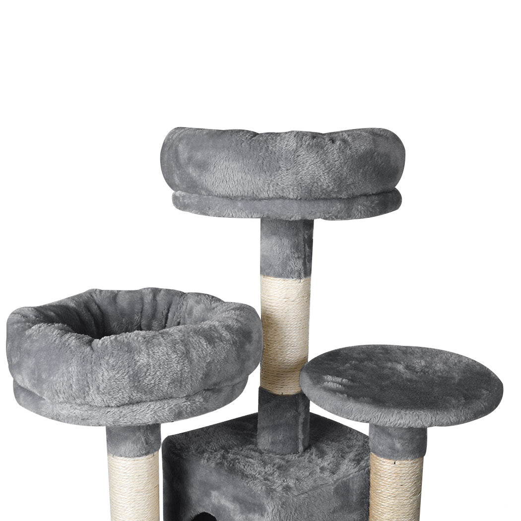 Cat Tree Scratching Post Grey 35x40x141cm