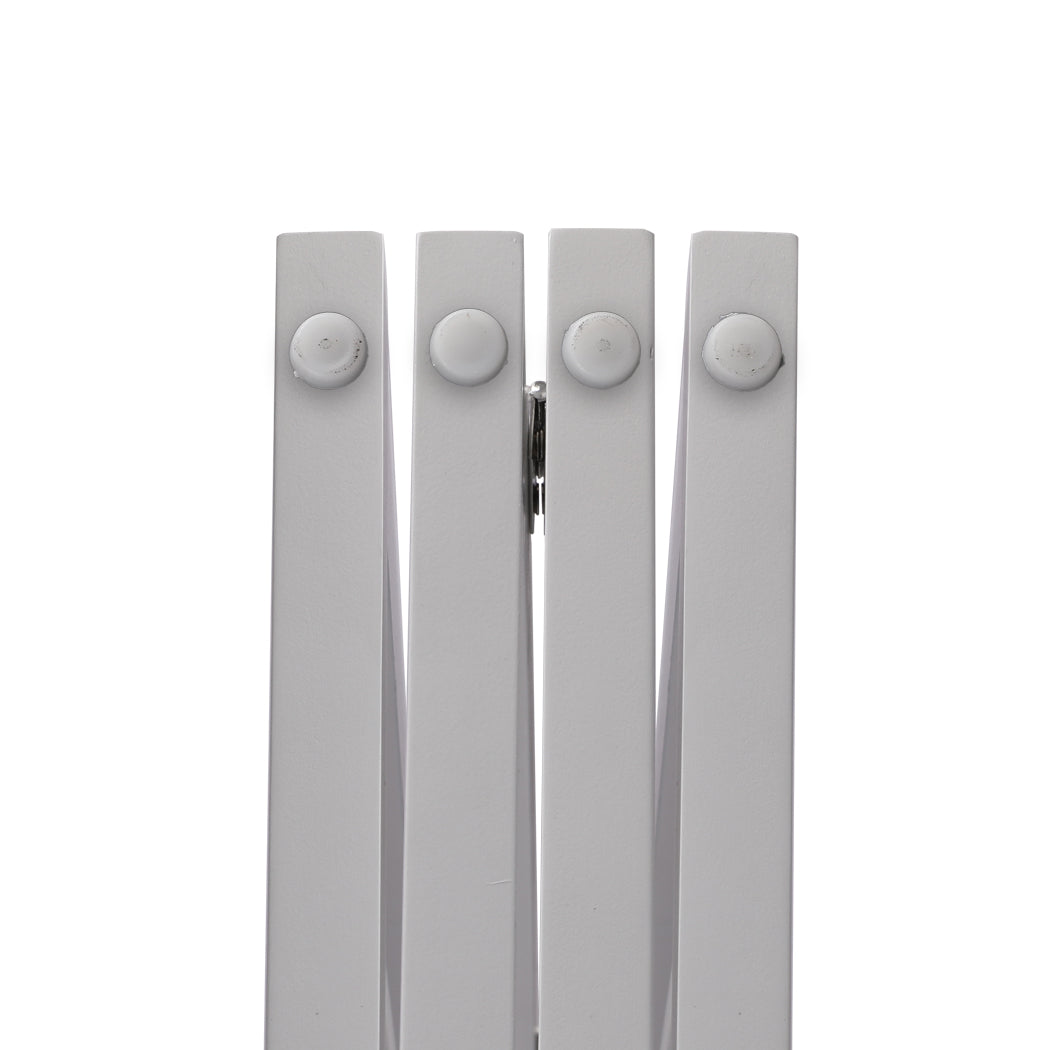 Wooden Pet Gate Dog Fence Foldable Barrier Door 4 Panel White/Grey