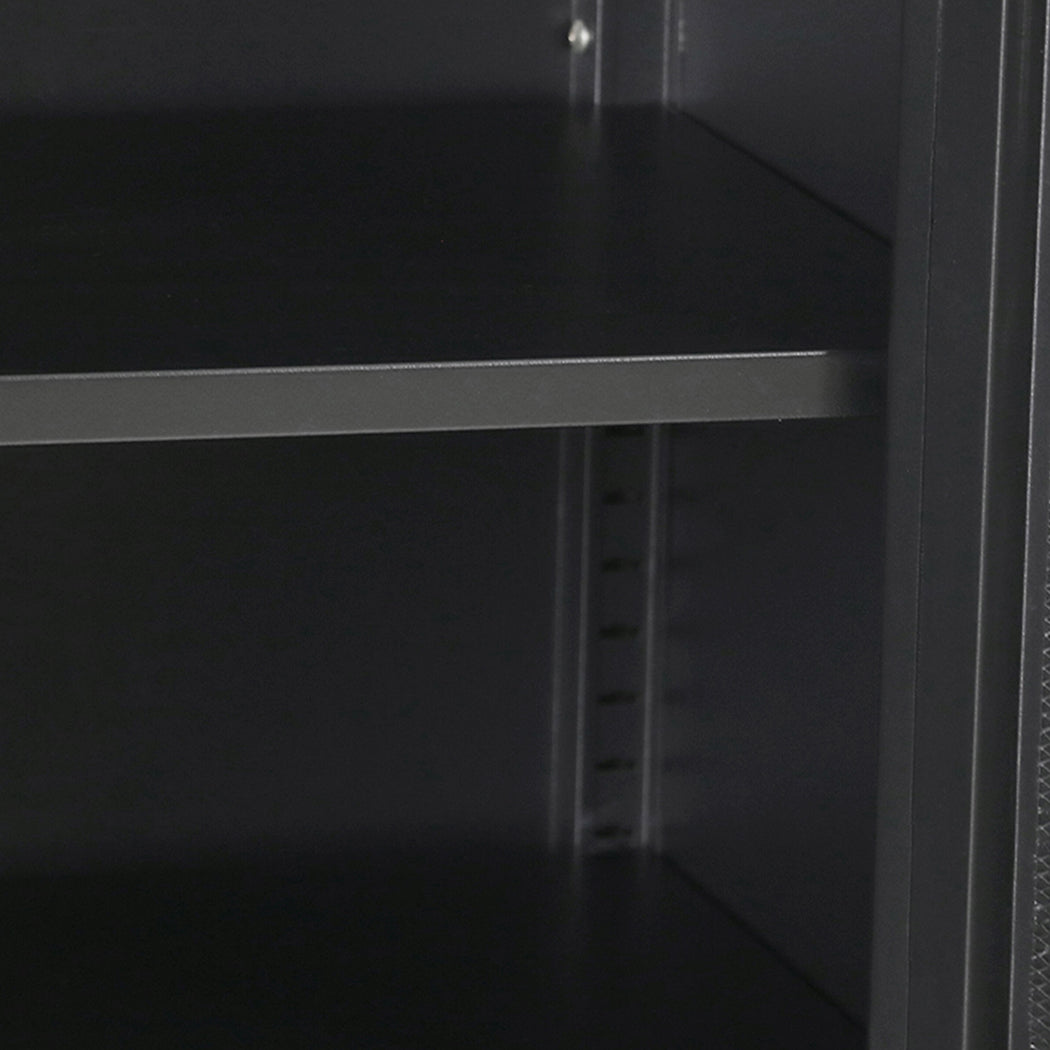 Elegant Storage Cabinet Steel Kitchen Black  Space-Saving Design | Black colour