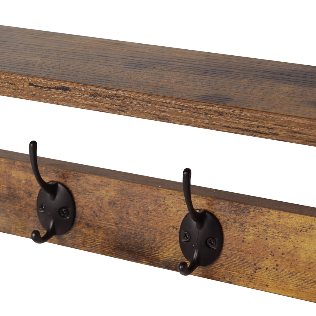 Wall Mounted Coat Rack Shelf Double Hooks | Simpledeals