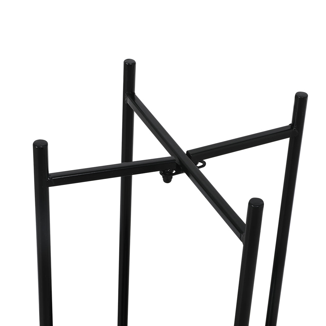 Black 2 Tier Plant Stand Large Garden Indoor Flower Holder