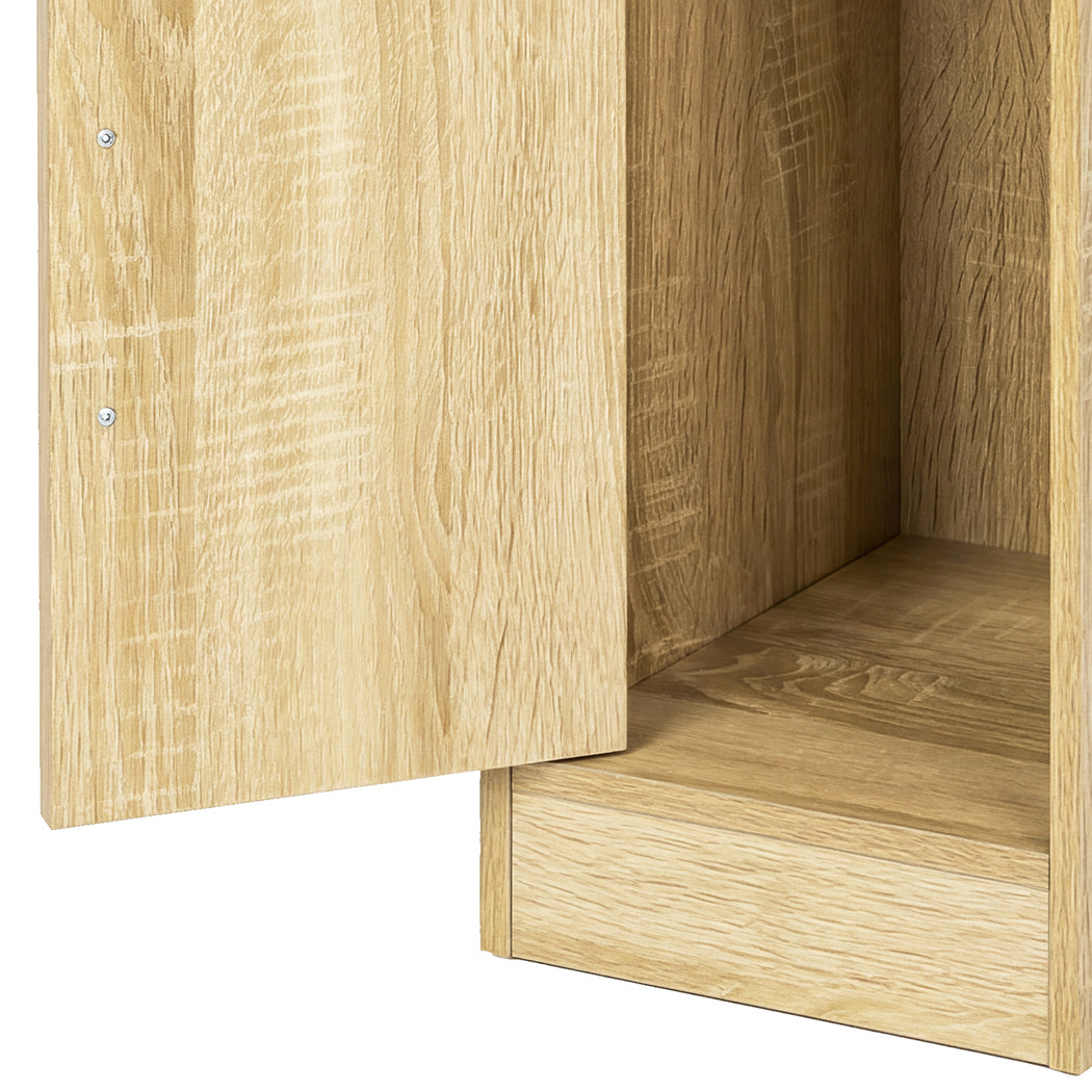 Narrow Bedside Table Set Rattan 24x30x61cm